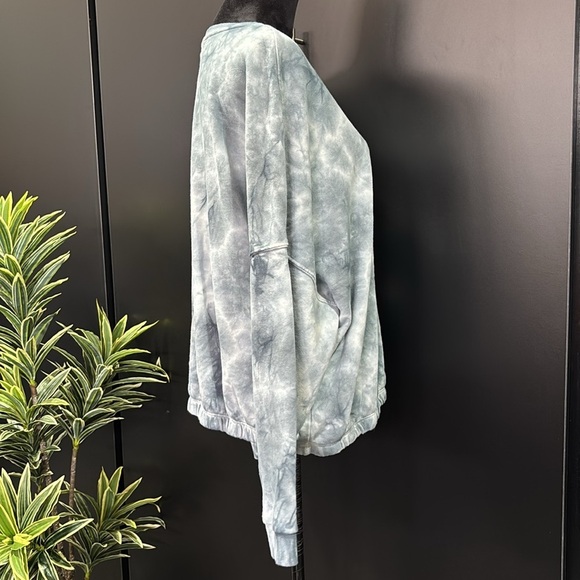 DEX Pullover elastic waist/cuffs rib knit,boat neck,tie-dye sweatshirt - Picture 4 of 8